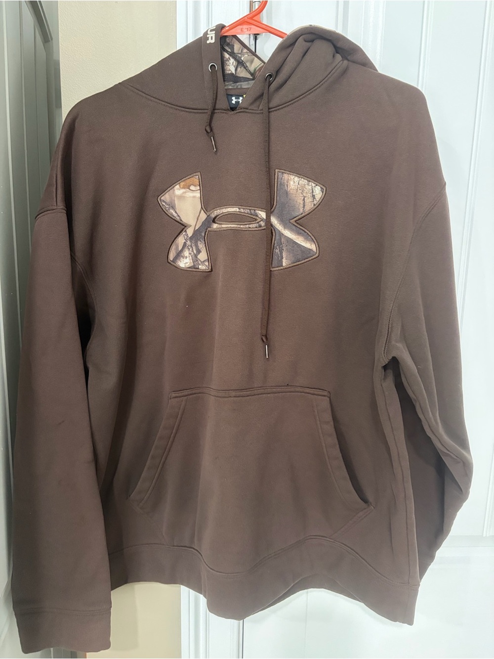 Under Armour Brown Pullover Hoodie with Camo Logo